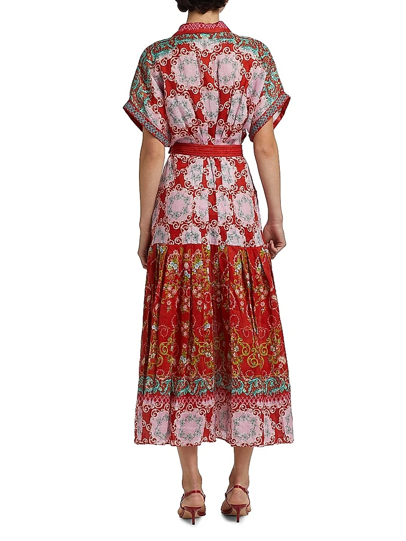 Riya Printed Linen Shirtdress