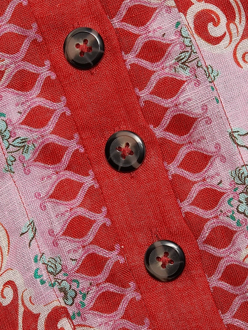 Riya Printed Linen Shirtdress