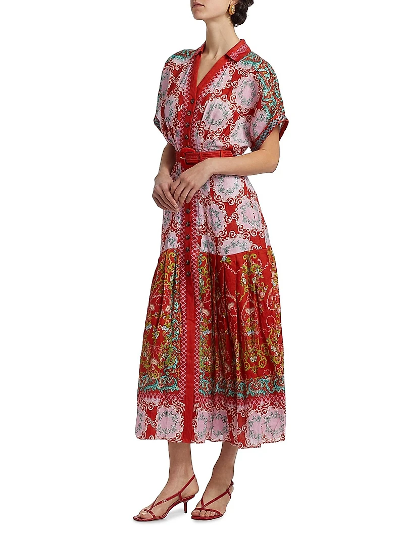 Riya Printed Linen Shirtdress