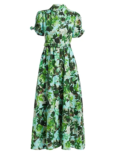 Ena Botanical-Print Cotton Maxi Dress