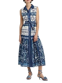 Nya Linen Tie-Waist Maxi Dress