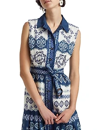Nya Linen Tie-Waist Maxi Dress