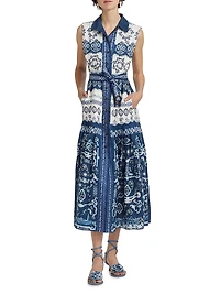 Nya Linen Tie-Waist Maxi Dress