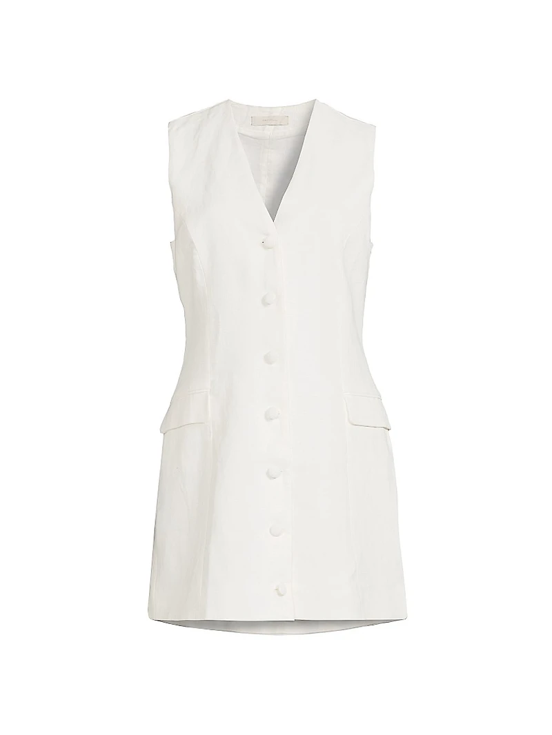 Eloise Linen Button-Front Minidress