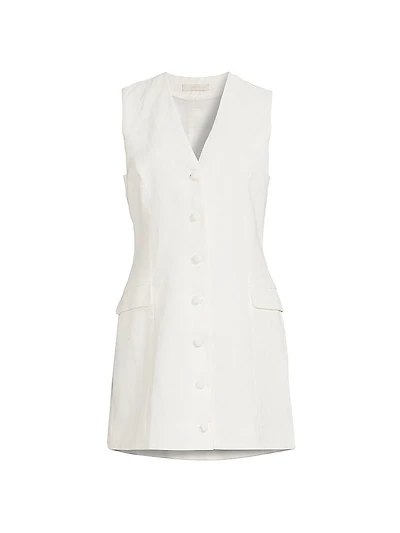 Eloise Linen Button-Front Minidress