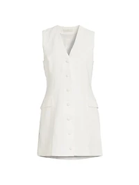 Eloise Linen Button-Front Minidress