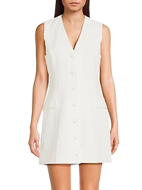 Eloise Linen Button-Front Minidress