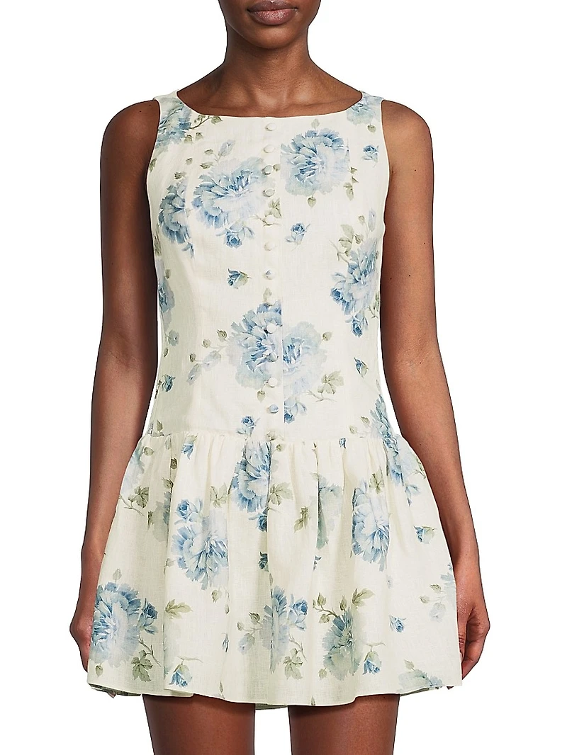 Blair Floral Linen Minidress