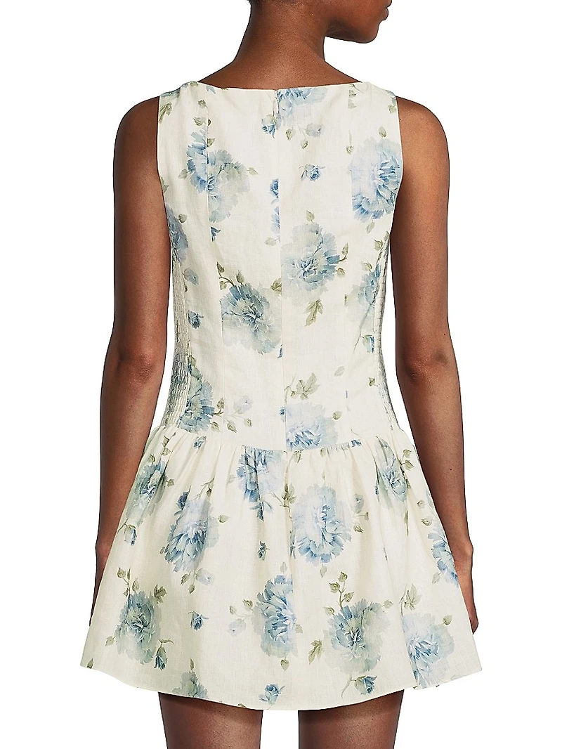 Blair Floral Linen Minidress