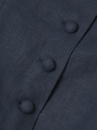 Corbiere Button-Detailed Linen Top