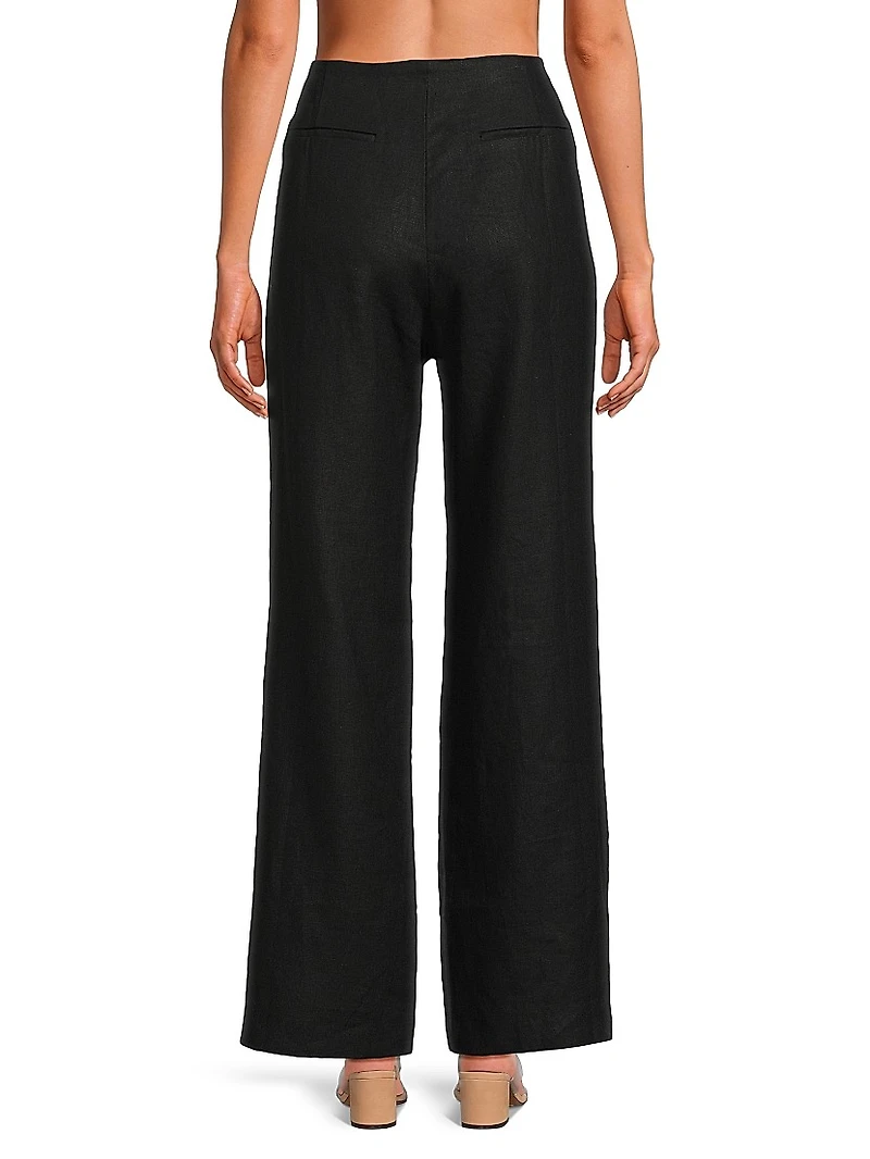 Lya Linen Wide-Leg Pants