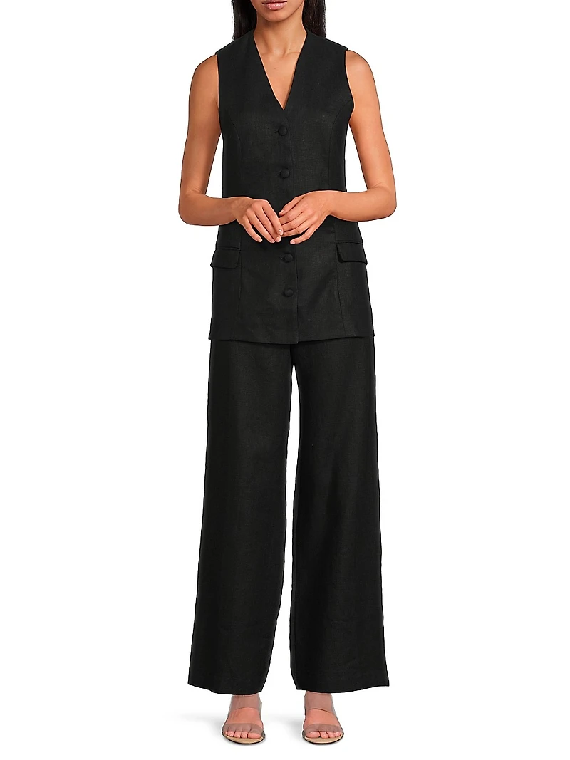 Lya Linen Wide-Leg Pants