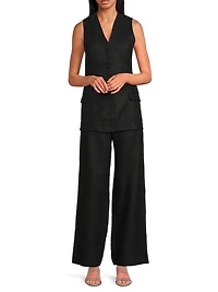 Lya Linen Wide-Leg Pants