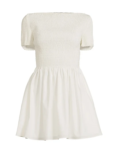 Deboni Shirred A-Line Minidress