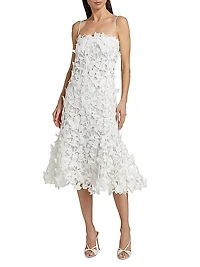 Fleurella Guipure Lace Midi-Dress