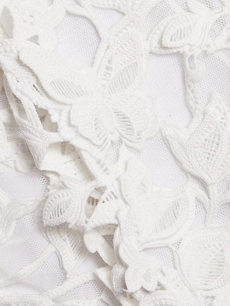 Fleurella Guipure Lace Midi-Dress