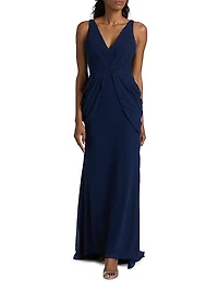 Corse Draped Sleeveless Gown
