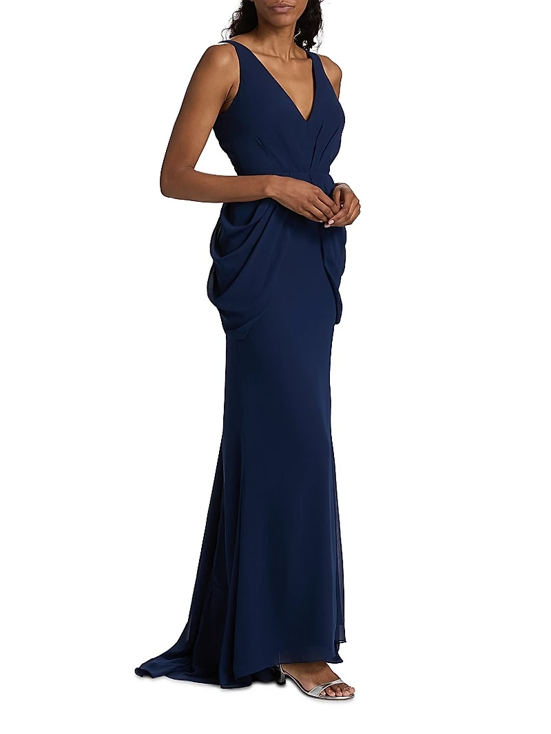 Corse Draped Sleeveless Gown