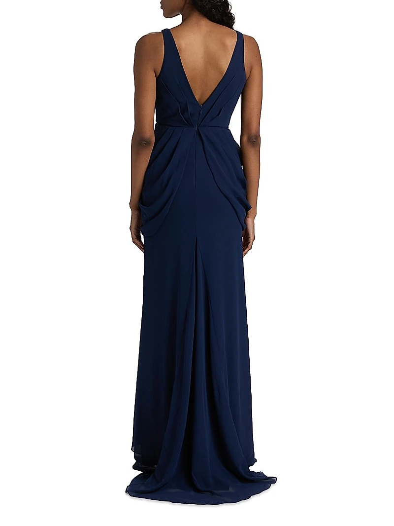 Corse Draped Sleeveless Gown