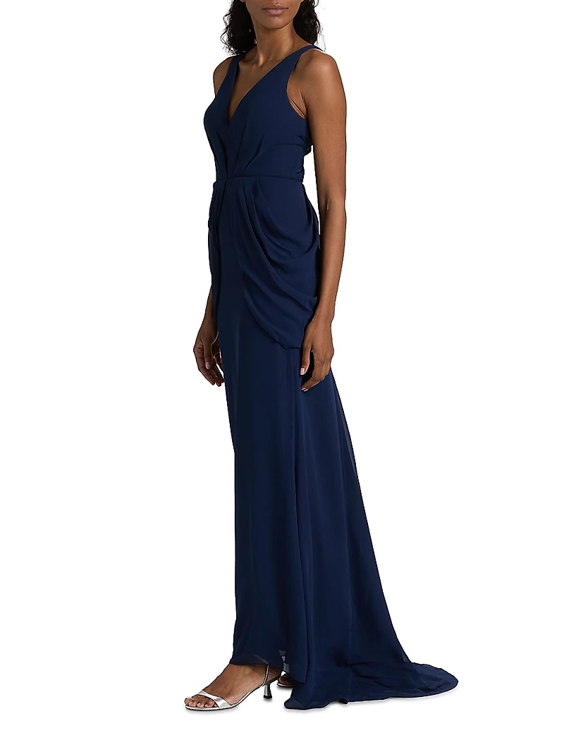 Corse Draped Sleeveless Gown