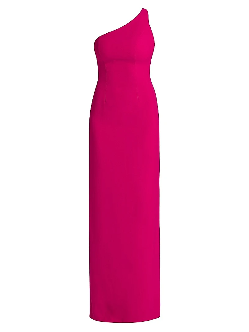 Alpes Asymmetric Crepe Column Gown