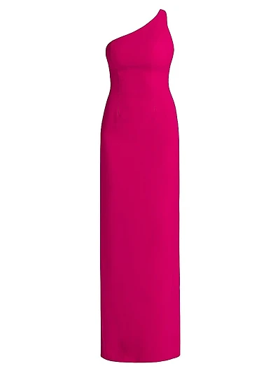 Alpes Asymmetric Crepe Column Gown