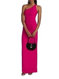 Alpes Asymmetric Crepe Column Gown