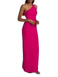 Alpes Asymmetric Crepe Column Gown