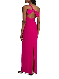 Alpes Asymmetric Crepe Column Gown