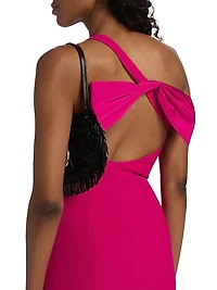 Alpes Asymmetric Crepe Column Gown