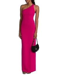 Alpes Asymmetric Crepe Column Gown