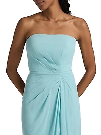 Fleuri Pleated Strapless Gown