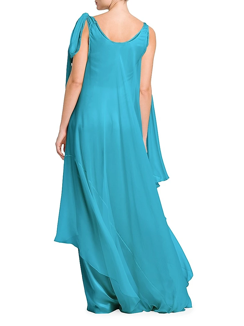 Draped Satin Silk-Blend Wide-Leg Jumpsuit