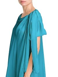 Draped Satin Silk-Blend Wide-Leg Jumpsuit