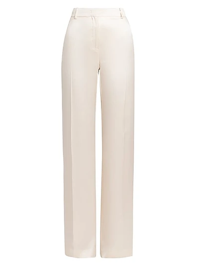 Satin Silk-Blend Wide-Leg Trousers