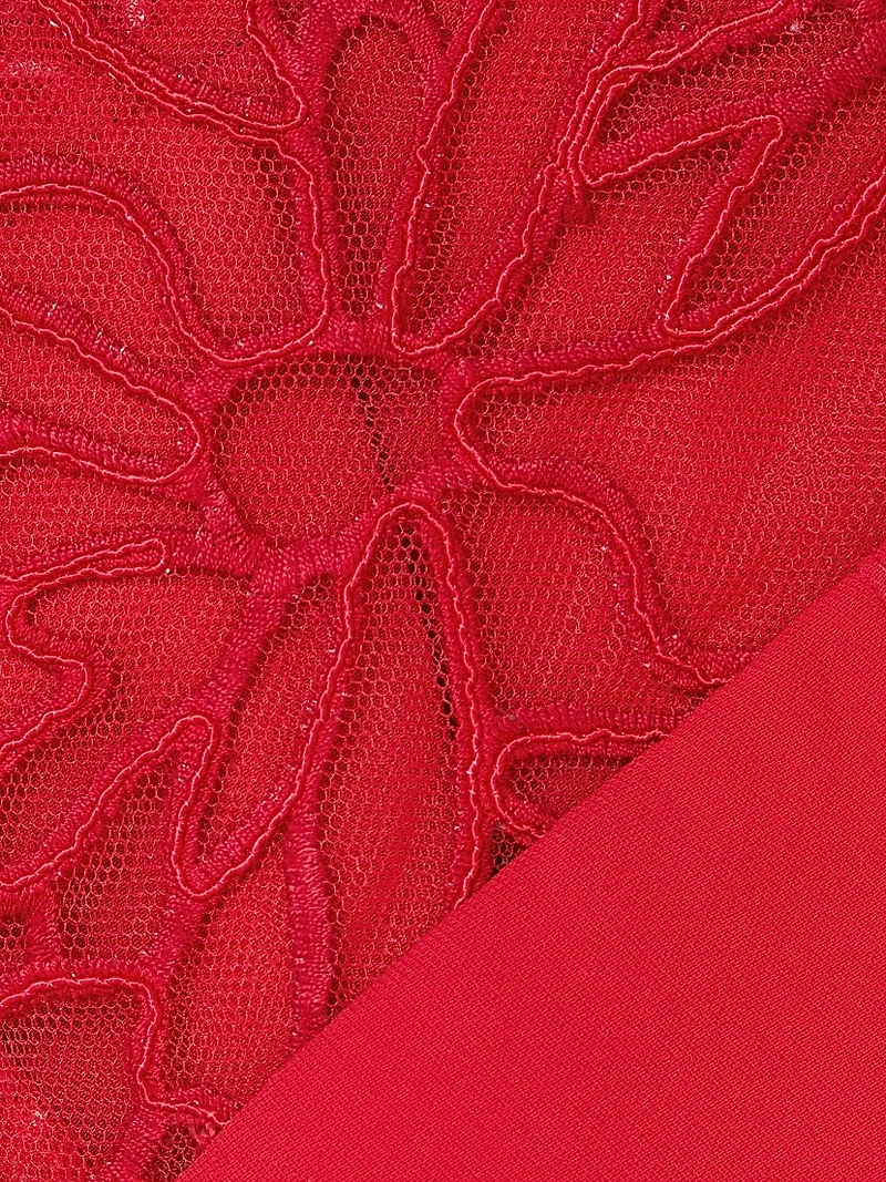 Crêpe Lace Neck Jumpsuit