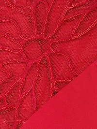 Crêpe Lace Neck Jumpsuit