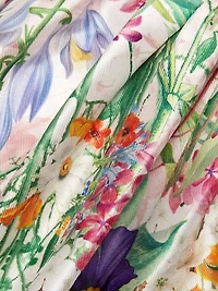 Floral Printed Mikado Ball Gown
