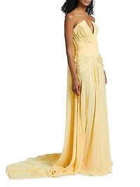 Draped Chiffon Gown