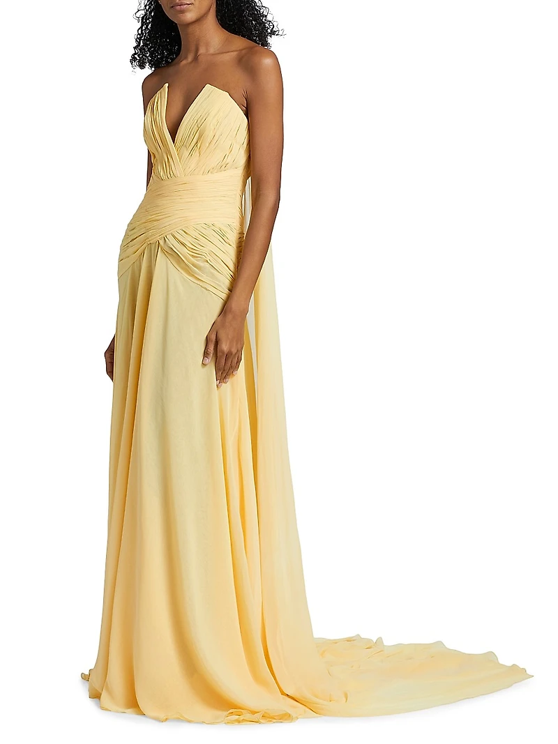 Draped Chiffon Gown