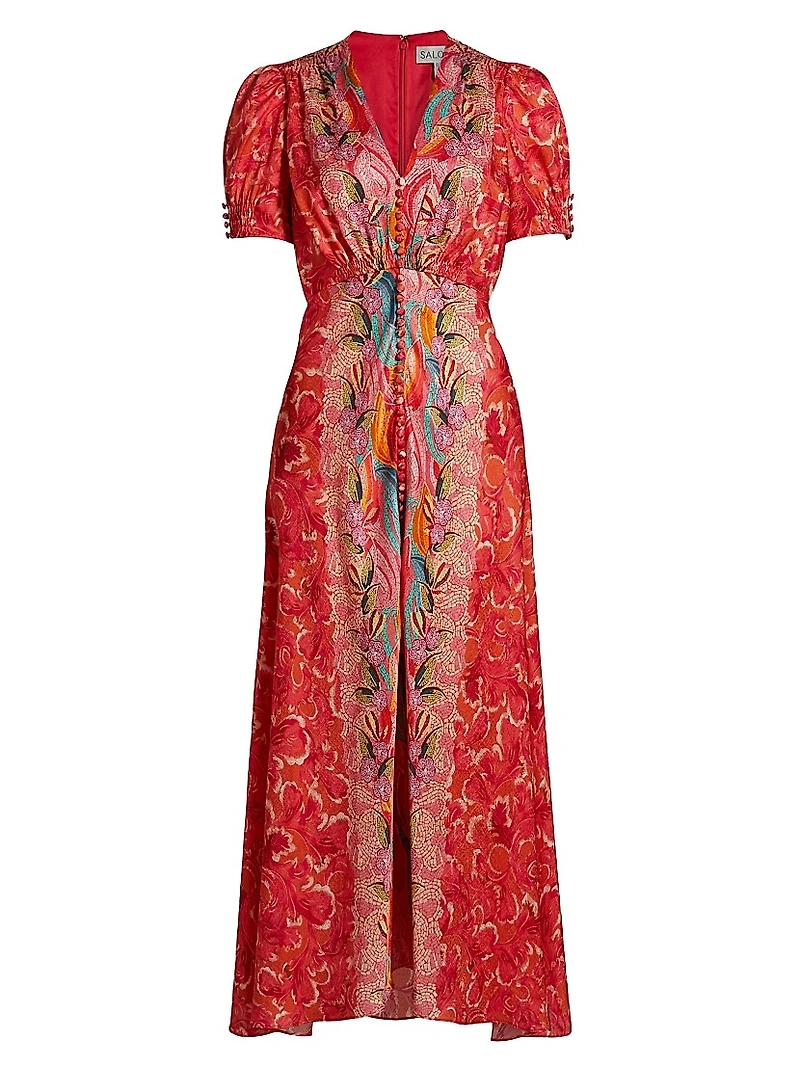 Lea Floral Silk Shirtdress