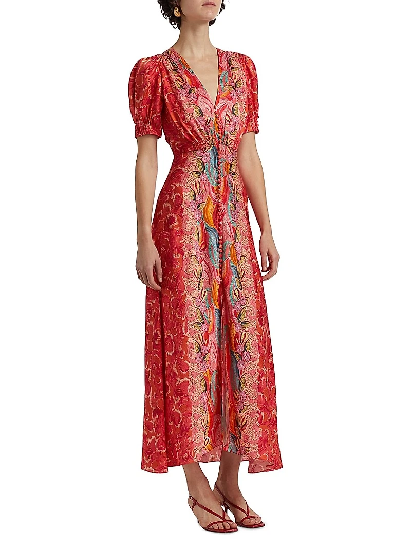 Lea Floral Silk Shirtdress