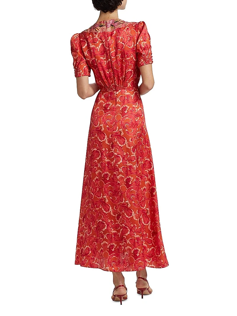 Lea Floral Silk Shirtdress