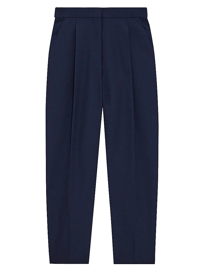 Pleated Wool Tapered Pants