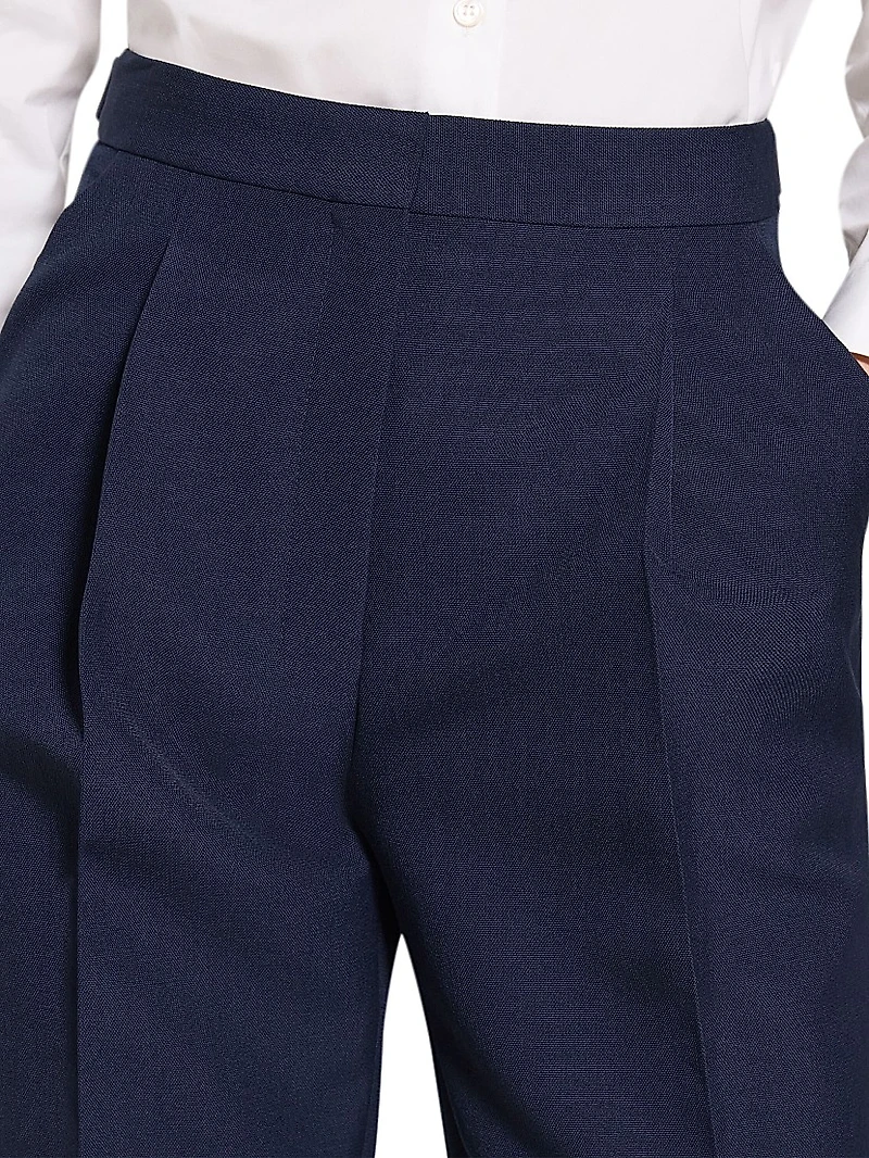 Pleated Wool Tapered Pants