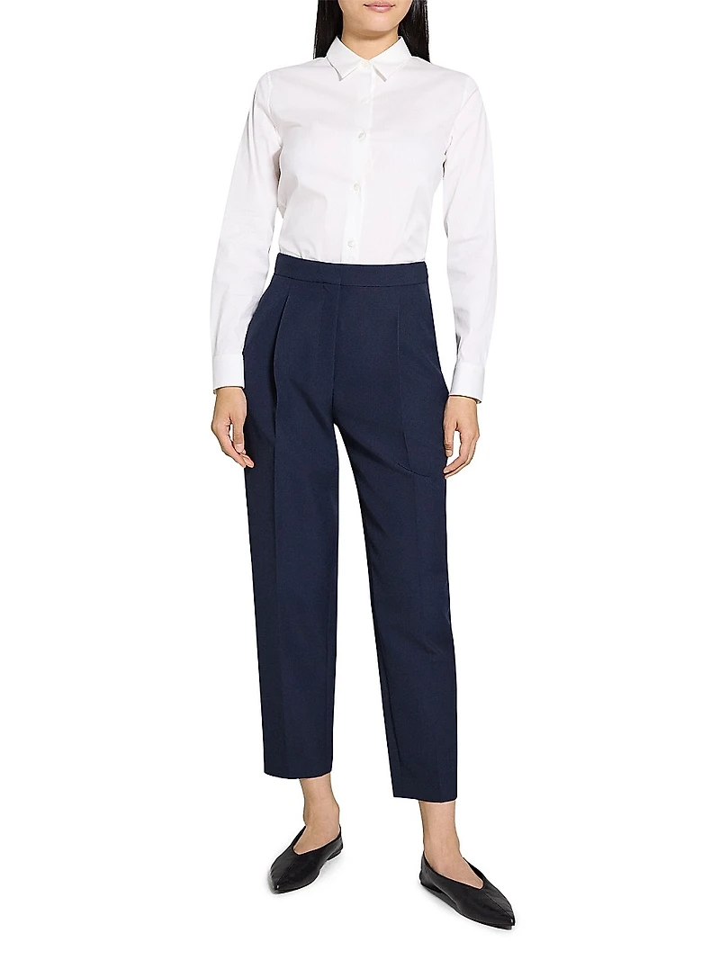 Pleated Wool Tapered Pants