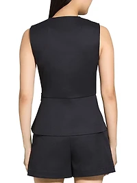 Chino Cotton Sleeveless Wrap Top