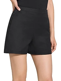 Stretch-Cotton High-Rise Shorts