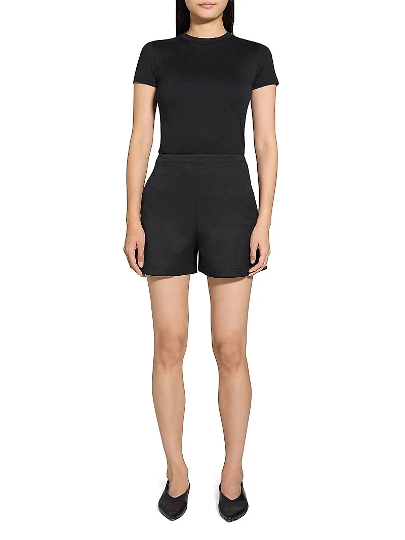 Stretch-Cotton High-Rise Shorts