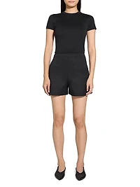 Stretch-Cotton High-Rise Shorts